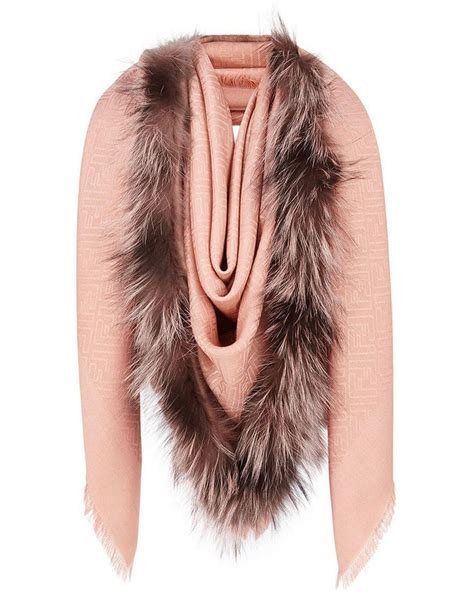 fendi pink fur shawl|fendi scarf women.